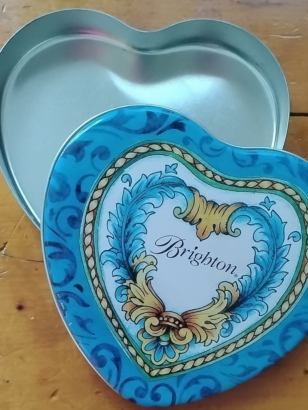 Brighton Blue Heart Tin Jewelry Box